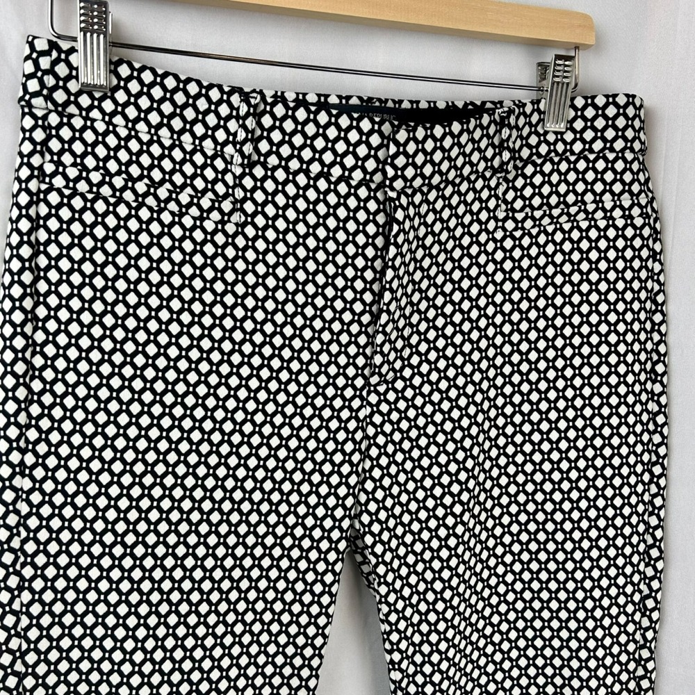 Banana Republic Factory Pants, Size 8, Sloan Crop Style, Diamond, Black White‎ - Picture 3 of 9